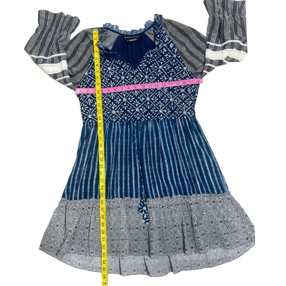 Anthropologie blue white boho Susan Tunic Dress by
Hemant & Nandita Size Small - Picture 8 of 15